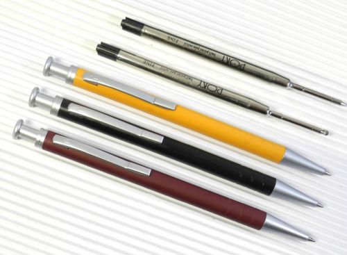 3colors Pirre Paul&#039;s 211 ball point pen RED+BK+YEL+ 2 parker style refills BLACK