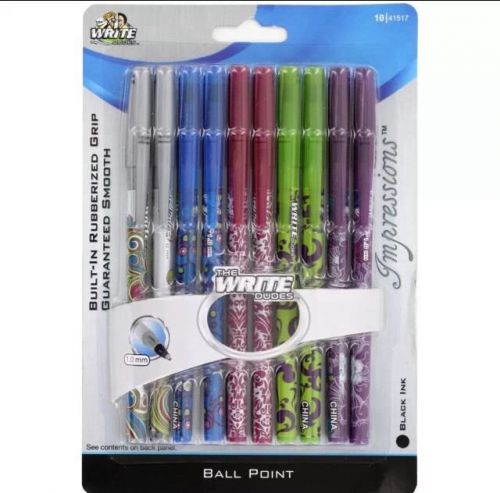 2 Packs Of Write Dudes Ballpoint Pens Black Ink Medium Pack of 10 Total 20 Pens