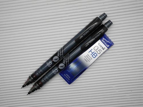 3pcs UNI KURU TOGA M5-450T 0.5mm mechanical pencil free leads Smoke(Japan)