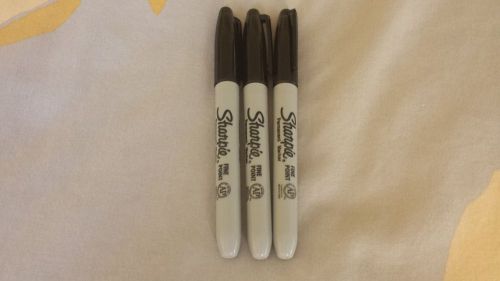 Sharpie Fine Point Permanent Markers, 3 Black Markers