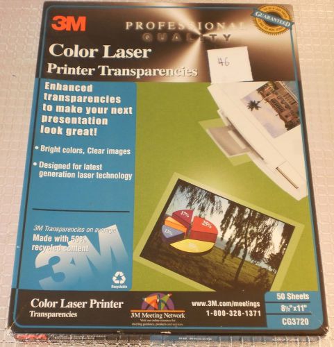 3M Color Laser Printer Transparencies 46 sheets CG3720