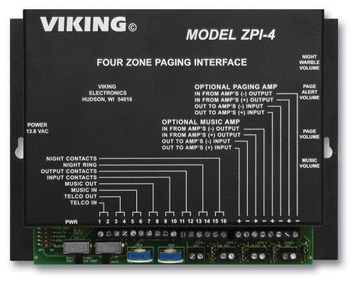 NEW Viking VIKI-VKZPI4 Viking Multi-Zone Paging INterface
