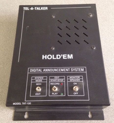 TEL-A-TALKER HOLD&#039;EM DIGITAL ANNOUNCEMENT SYSTEM MODEL TAT-100