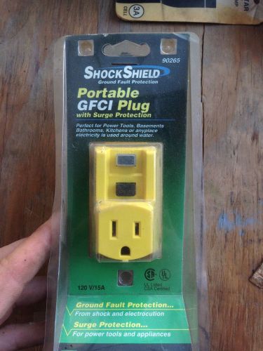 TRC 90265 Shockshield Yellow Portable GFCI Plug with Surge Protection