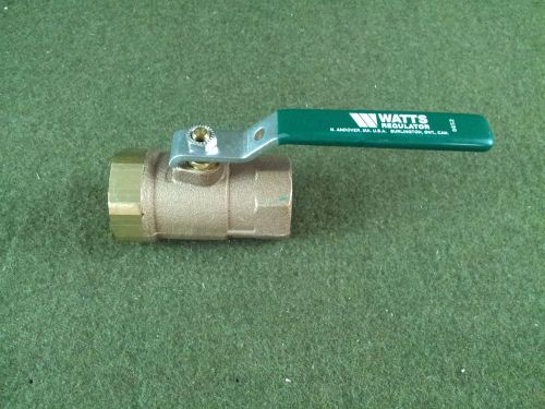 NEW Watts 1-1/4&#034; Brass Ball Valve 600 WOG 1/4 Turn FPT to FPT