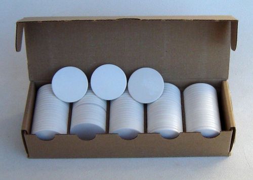 Dye sublimation blanks: 100 white poker chips for dye sublimation for sale