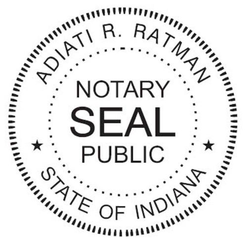 For INDIANA NEW Round Self-Inking NOTARY SEAL RUBBER STAMP