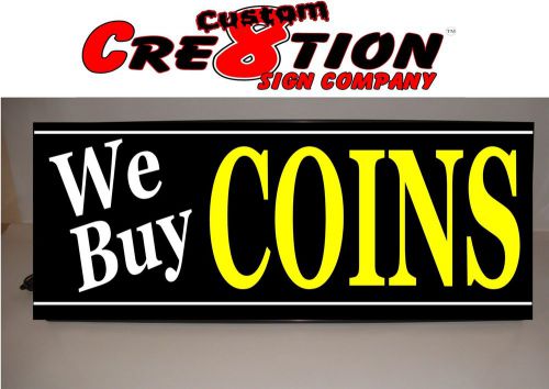 Light box LED Sign - 20&#034;x30&#034; - We Buy COINS- Neon / Banner Altern. -window sign