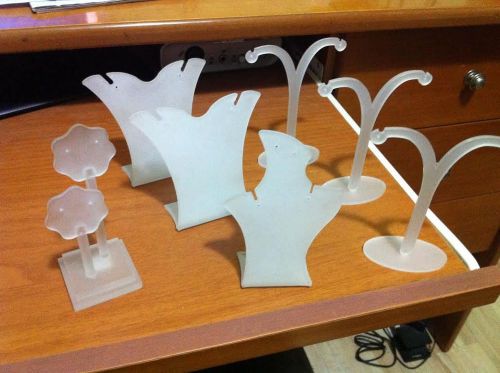Clear acrylic plexiglass earring jewelry stand countertop display (7 items) for sale