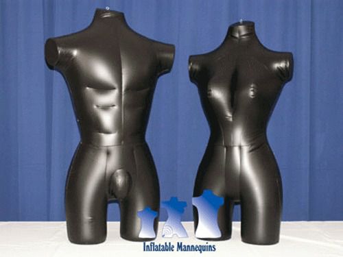 His &amp; her special - inflatable mannequin - 3/4 forms, black for sale