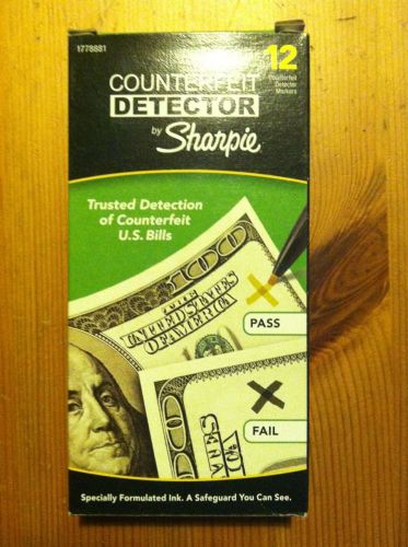 NEW SHARPIE COUNTERFEIT MONEY DETECTOR PENS 12 PACK NEW IN BOX FREE SHIPPING!