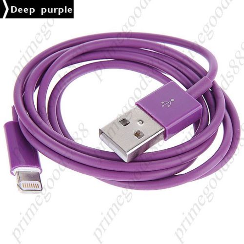 1M USB Male to 8 pin Lightning Cable Adapter Apple Free Shipping Deep Purple
