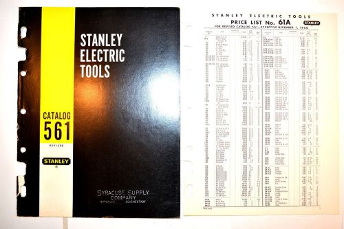 STANLEY ELECTRIC TOOLS CATALOG 561 &amp; PRICE LIST 1960 #RR210 router plane drill