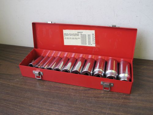 Wright tool nsn 5120-00-596-8622 1/2&#034; deep socket set 1/2&#034;-1-1/8,new old stock for sale