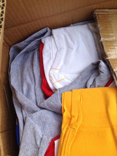 White Knit T-Shirt Rags, 25LB Box Mixed Color &amp; Sizes