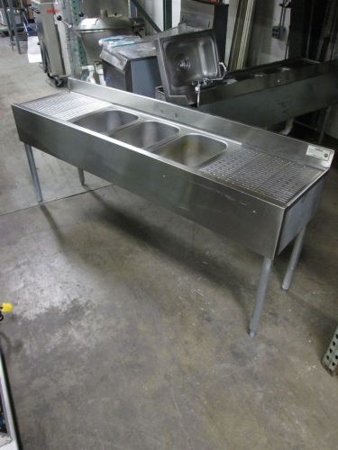 Krowne -  72&#034; Three Compartment Bar Sink w/ Drainboards - NICE - MAKE OFFER -