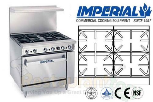 Imperial commercial restaurant range 36&#034; 4 extra burners propane ir-4-s18-c for sale