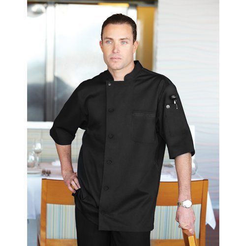 Chef Works VSSS-BBK-XL Valais V-series Chef Coat