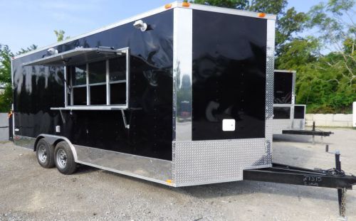 Concession trailer 8.5&#039;x18&#039; black - catering event food trailer with appliances for sale