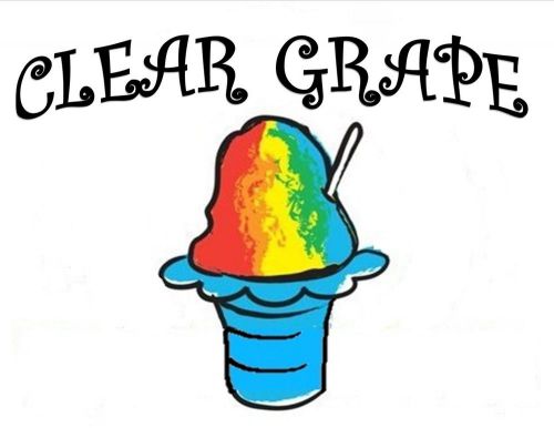 CLEAR GRAPE SYRUP MIX Snow CONE/SHAVED ICE Flavor QUART