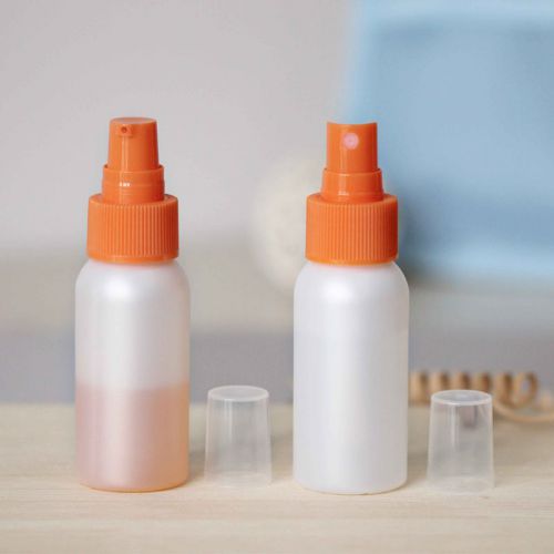 2pcs Plastic Cosmetics Perfume Lotion Spray Bottle Refillable Bottles Orange Cap