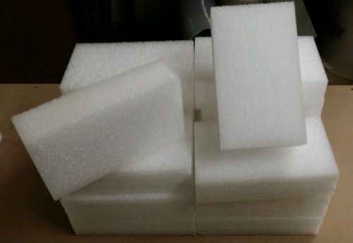 (16 qty lot) polyethylene plank foam 9.5&#034; x 5.5&#034; x 2.5&#034; density 1.7pcf  white pe for sale