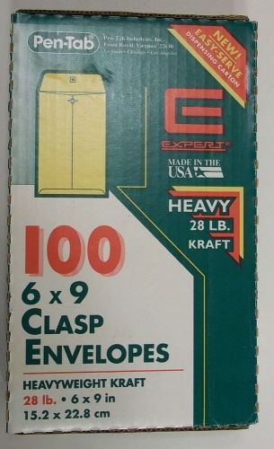 pen-tab 100- 6x9 clasp envelopes(HEAVY 28 LB. KRAFT)