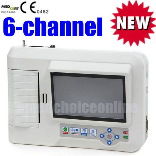Bid newest version 6-channel ekg/ecg machine 7&#034; touch-screen resting ce fda for sale