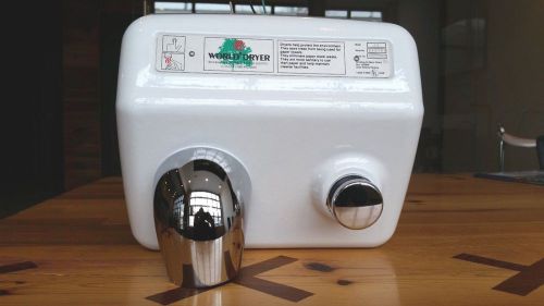 World dryer hand dryer model a4 white cast iron push button 208v 230v 10a for sale