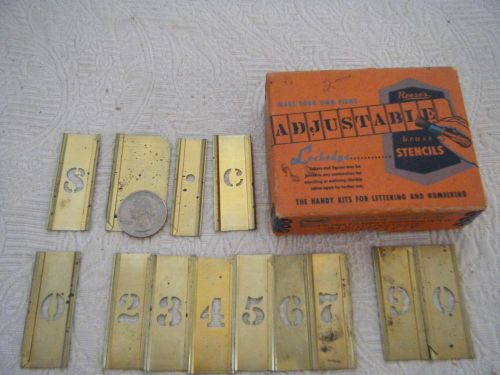 Vintage Reese&#039;s Adjustable Brass Stencil Numbers 1/2 Inch