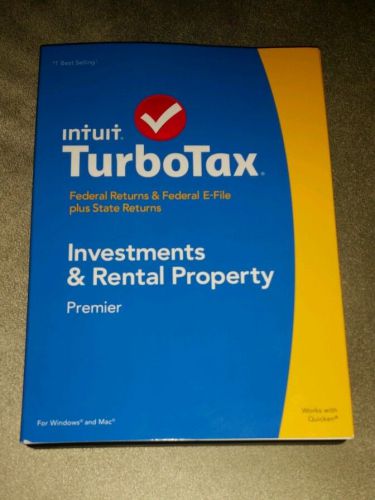 NEW Intuit Turbotax Investments And Rental Property Premier 2014 Windows and Mac