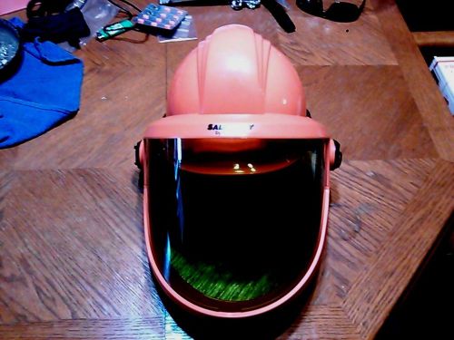 Salisbury orange hard cap with as1200 arc flash faceshield and chin guard for sale