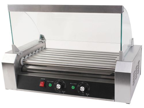 Used commercial 18 hot dog hotdog 7 roller grill cooker machine with cover for sale