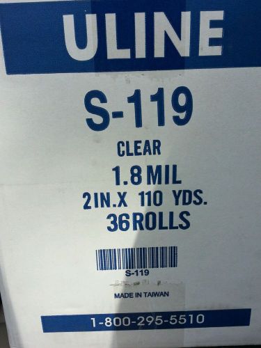 Case of 36 Clear Uline Packing Shipping Box Tape Model S-119 Industrial 1.8 Mil