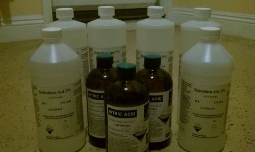 Nitric acid 69.5% &amp; hydrochloric acid 37%  and  10 lb ammonium chloride,bundle for sale