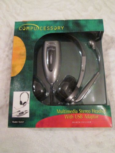 Compucessory Multimedia Usb Stereo Headset - Stereo - Black, Silver - (ccs55257)