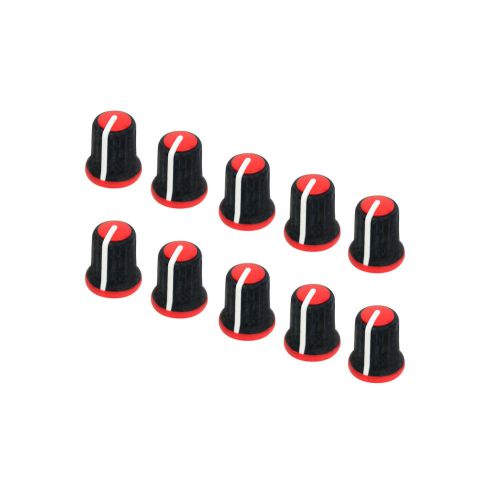 Lot of 10 Neutrik Rean Soft Touch Knob Push Fit P300-S-092-D6-S Black/White/Red