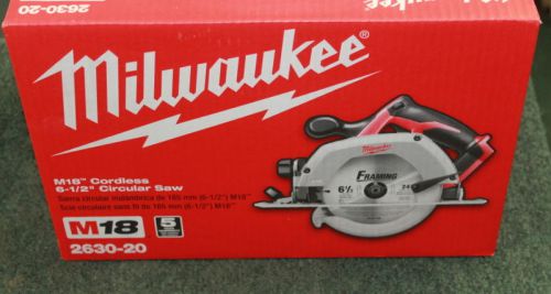 NEW Milwuakee 2630-20 M18 Cordless LITHIUM-ION 6  1/2 &#034; Circular Saw- Bare Tool