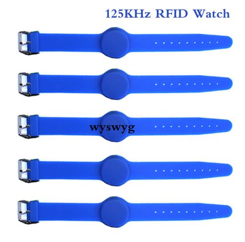 5pcs 125KHz RFID EM4100 EM4200 Silicone Wristband Watch Induction Waterproof