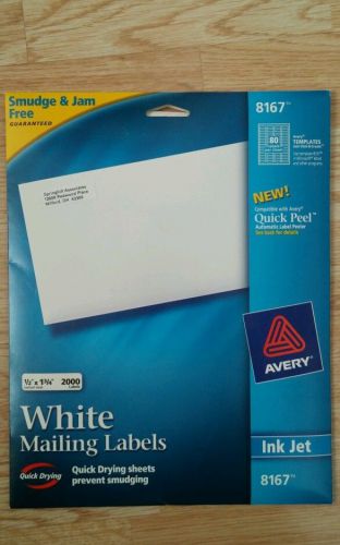 Avery 8167 White Mailing Labels 1/2 x 1 3/4 2000 white labels