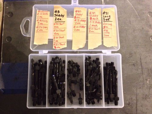Aircraft/aviation tools 1/4-28 threaded drill bits 72 ea. long/short/stubby for sale