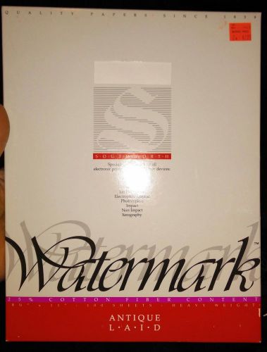 80 Sheets Southworth Antique Laid Paper 20LB 8-1/2&#034;x11&#034; White Watermarked Heavy