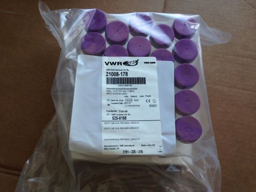 VWR 21008-178 50mL SuperClear Centrifuge Tubes with Screw On Caps, Qty 25