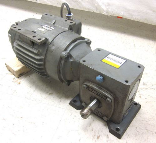 Baldor 1-hp 3-ph inverter motor &amp; 15:1 speed reducer boston worm 646 in-lbs for sale