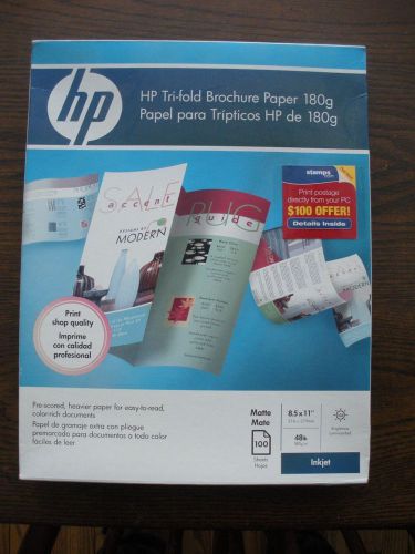 HP Tri-fold Matte Brochure Paper 100 Sheet 48 lb 103 Brightness Inkjet