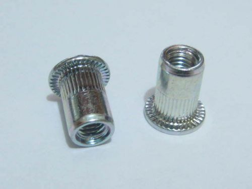 Qty 50 M8 Flange Nutserts RoHS Zinc Plated Rivet Nut Rivnut Nutsert Medium Grip