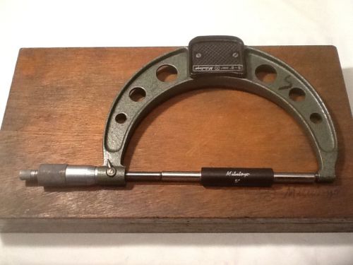 MITUTOYO OUTSIDE MICROMETER 5 - 6&#034; .0001 NO. 103 - 220 * WITH VINTAGE WOOD BOX