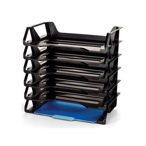 Achieva Side Load Letter Tray, Recycled, Black, 6 Pack Free Shipping Organizer
