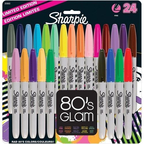 Sharpie Fine-Tip Permanent Marker, 24-Pack Assorted Colors, Free Shipping, New