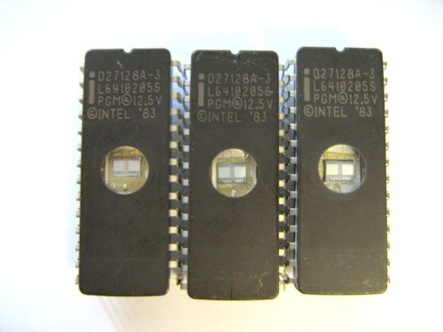 INTEL D27128A-3 D27128 IC 28Pin DIP EPROM Erasable - Lot of 3 Pcs / TESTED